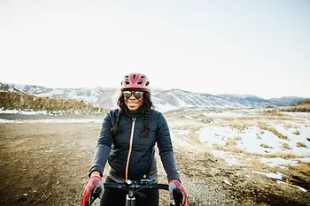 lady riding a bike